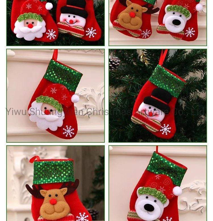 Christmas Stocking New Arrival Velvet Christmas Stocking with Elf Decoration