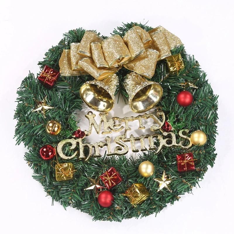Christmas Wreath Round Handcrafted New Year Elegant Holiday Wreath Pine Wreath Door Wall Garland Decoration