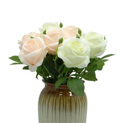 Home Wedding Decoration Party Realistic Artificial Silk Flowers Rose Flower