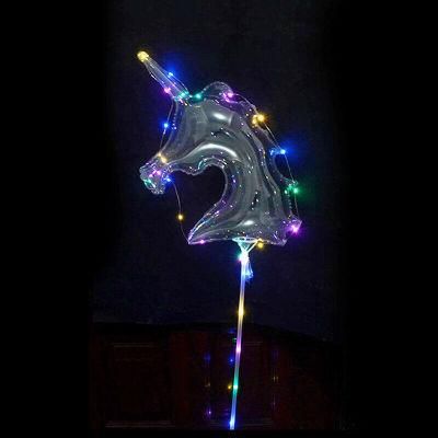 Unicorn 20 Inch Clear Bobo Party LED Balloons Luminous Balloon