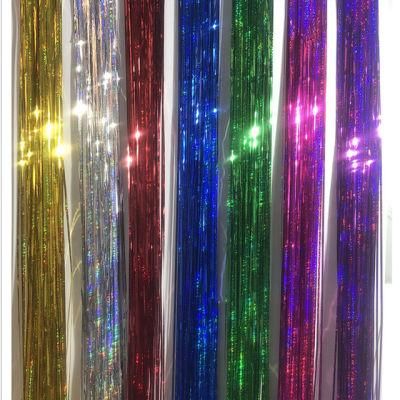 Showsea Party Decoration Aluminum Foil Curtain Tinsel Festival Background Sparkling Laser Colorful 1*2.5m Foil Fringe Square