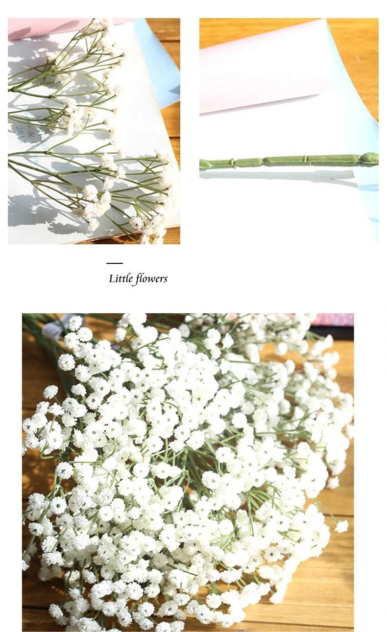 Artificial Flowers Plastic babies Breath Gypsophila Bouquets Bundle Real Touch White Blooms Plants Wedding Bouquet Indoor Outdoor Home Kitchen Office Christ
