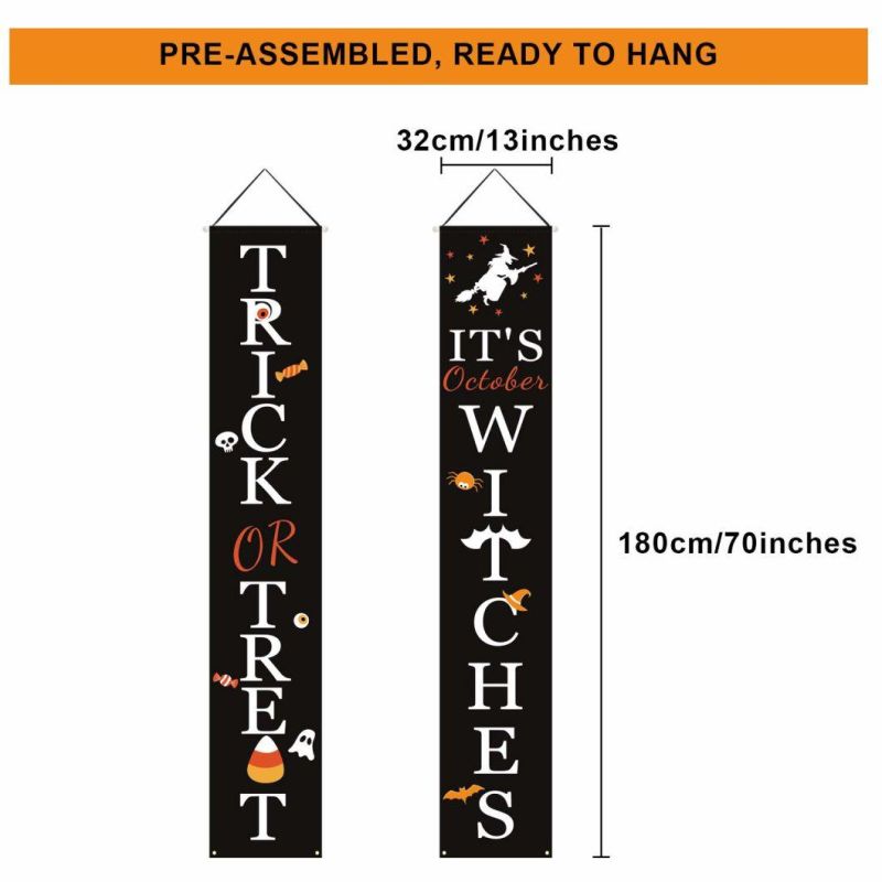 Halloween Decorations Outdoor Trick or Treat & It′ S October Witches Halloween Signs for Front Door or Indoor Home Decor