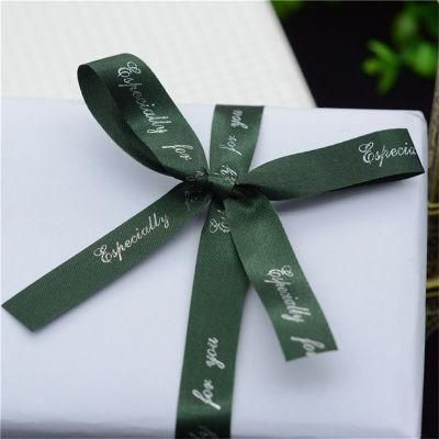 Customized Satin Pre-Tied Ribbons with Printed Logo Wrapping Decorative Bows