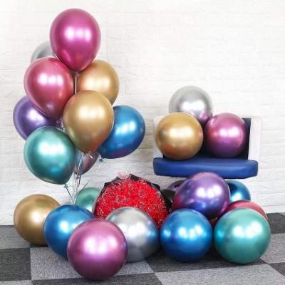 Chrome Pink Red Green Purple Silver Balloons Wholesale 10in Metallic Ballons Round Chrome Latex Balloons Party Supplier
