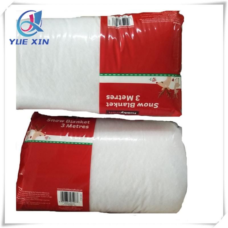 Pure White Polyester Christmas Decoration Artificial Fake Snow Snow Blanket