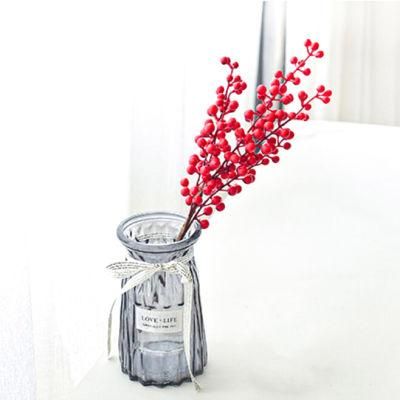 Home Decor Small Fake Flowers Christmas Red Fruit Berry Bean Bouquet Branch Simulation Flower Bean Artificial Decorations