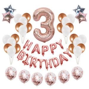 Number Foil Balloons 3th Kids Unicorn Theme Birthday Party Decorations