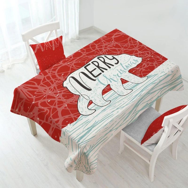 Colorful Custom Export Party Christmas Waterproof Decoration Polyester Tablecloth