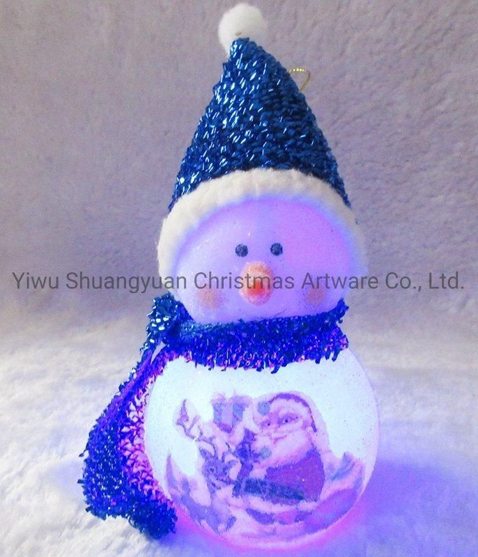 2021 New Design High Sales Christmas Snowman with Light for Holiday Wedding Party Decoration Supplies Hook Ornament Craft Gifts
