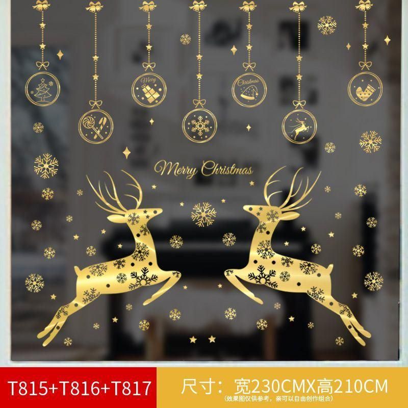 Merry Christmas Storefront Window Living Room Bedroom Wall Sticker