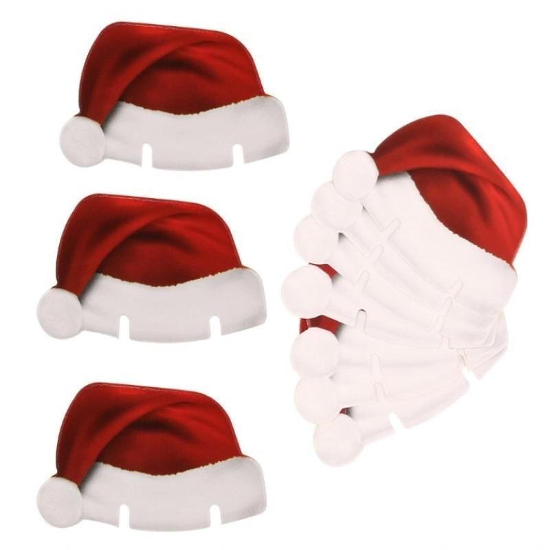 Christmas Decoration Santa Claus Hat for Bottle/Beer/Glass (10PCS)