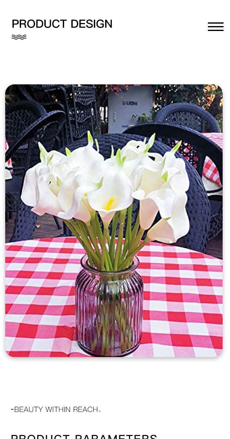 20PCS Calla Lily Bridal Wedding Bouquet Lataex Real Touch Artificial Flower Home Party Decor (White)
