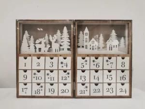 Hot Sale Christmas MDF Calendar with LED Light