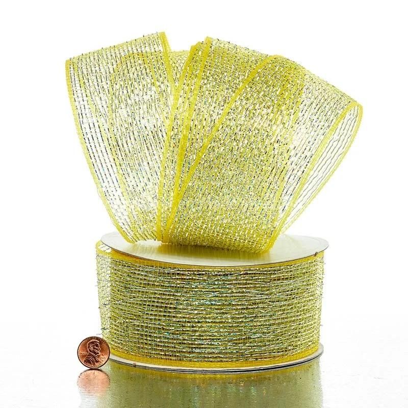 Half Solid Metallic 2.5′′ Wedding Deco Mesh Ribbons