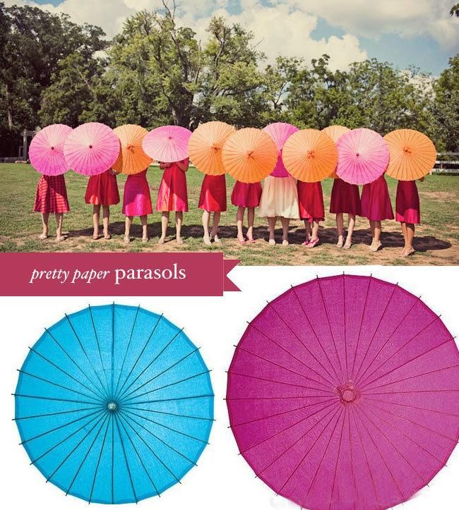 Chinese Wedding Favor Colored Paper Parasols
