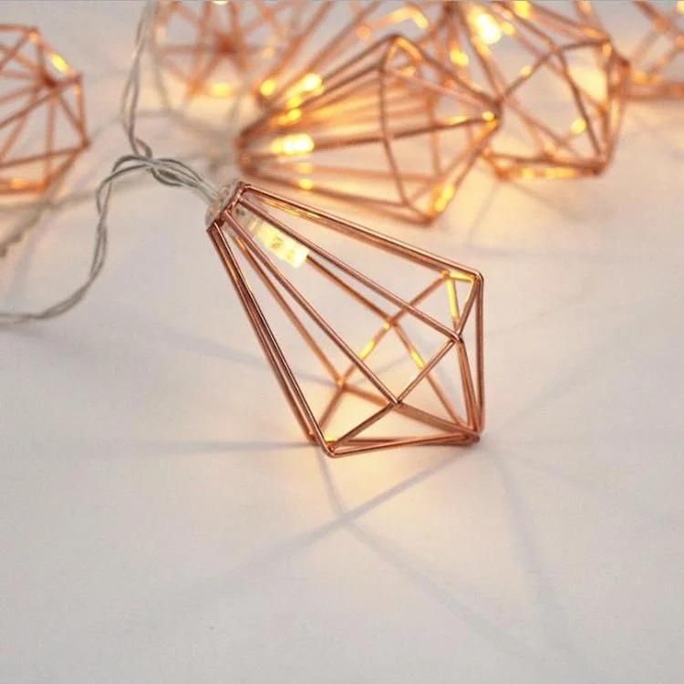 Wrought Iron Diamond LED Battery String Decoration Light