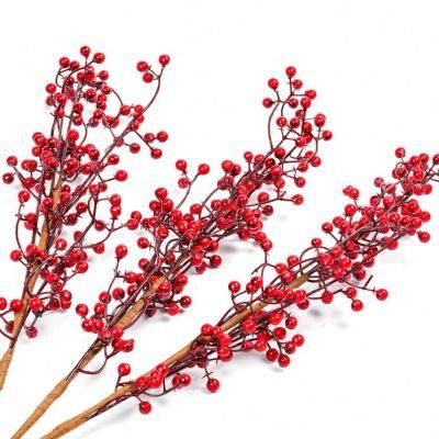 20cm Decorative Wreath with Red Berries and Pinecone for Christmas Decoration