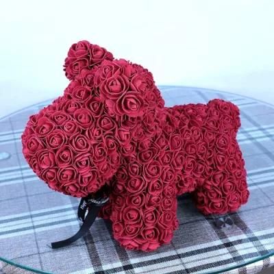 PE Foam Flower Rose Dog for Valentine&prime;s Day