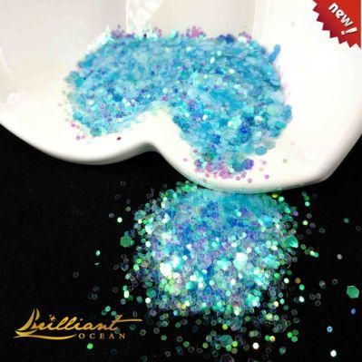 Blue Series Shiny Metallic Mixed Glitter Powder for DIY