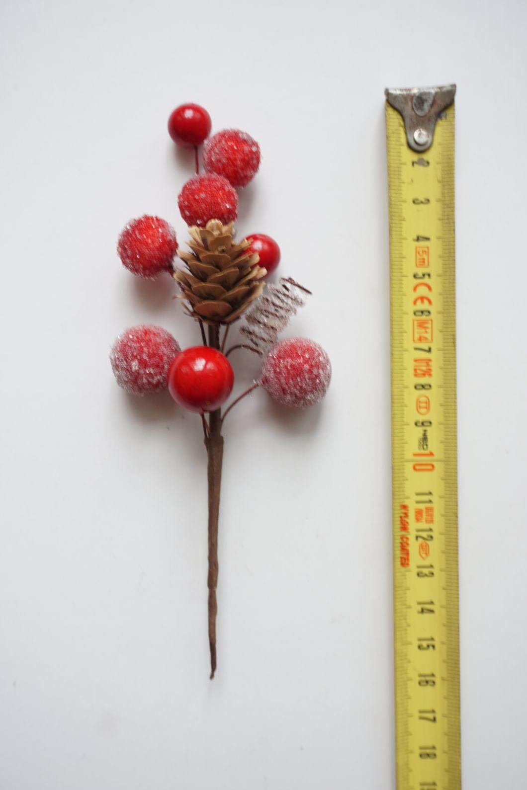 Hot Sale High Quality Plastic Christmas Decoration Small Artificial Red Berry Pick