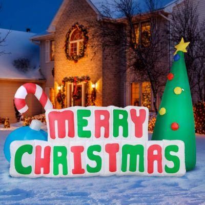 8 FT Long Merry Christmas Sign Inflatable Decoration Inflatable Outdoor Yard Decor