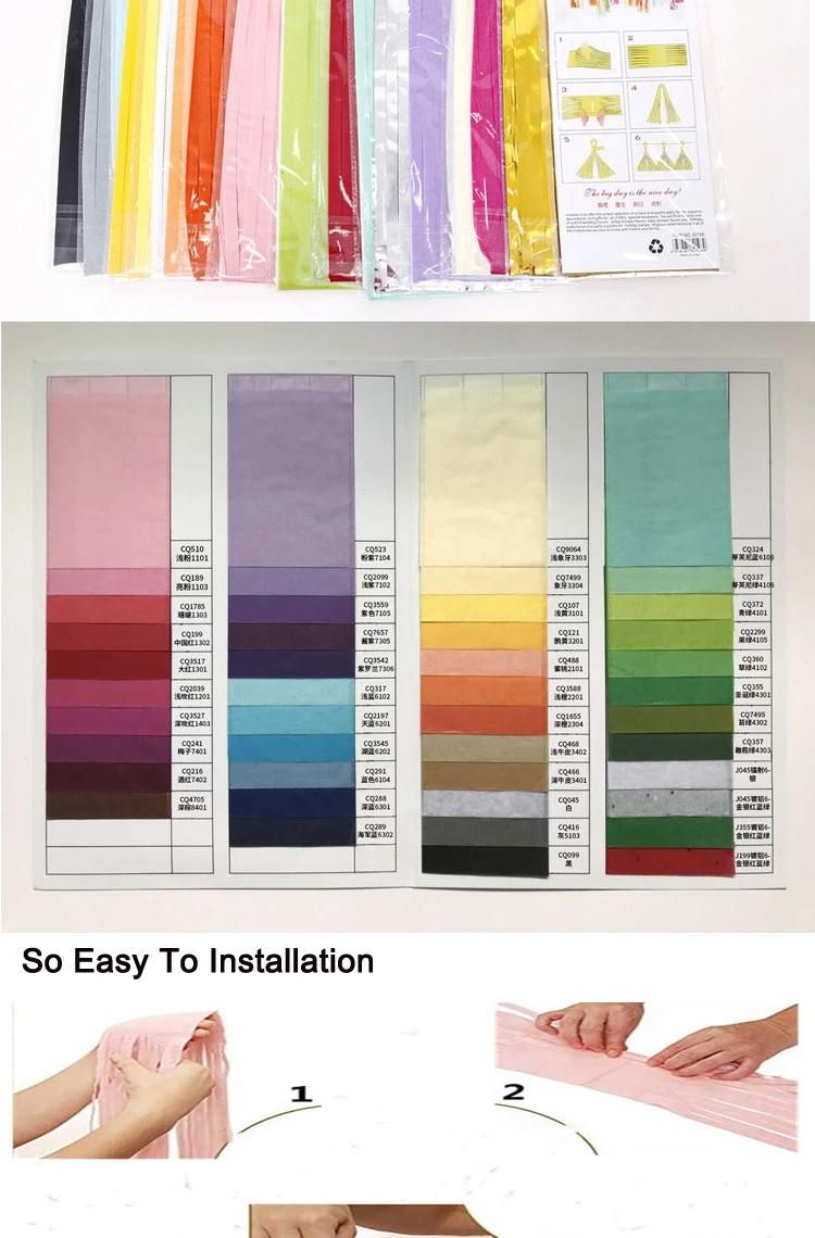 DIY Decoration 14in 30PCS Sage Green Teal Gold Assorted Colors Paper Tissue Tassel Garland Wedding Baby Shower Birthday Event Party