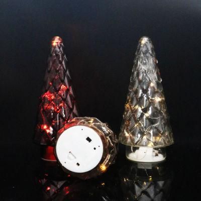 Home Use Battery Portable Tree Shape Glass Christmas Lights for Bar Wedding Outdoor Decoration