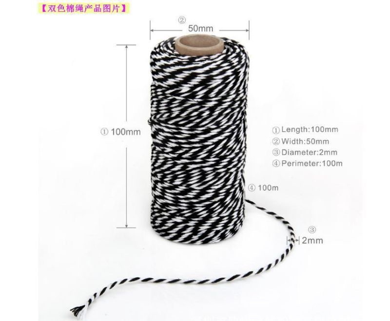 1.5mm Cotton Cord Colorful Twisted Cotton String Zongzi Wrapping for DIY Project