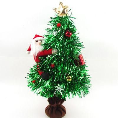 Hot Sale Green Tinsel Tree with Ornaments Decorate