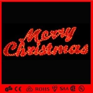 Red Garland LED Christmas Light Merry Christmas Letter