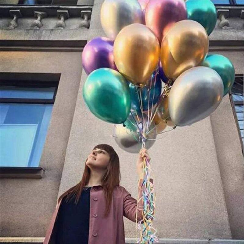 Wholesale Decoration Stuffing Latex Balloon Chrome Party Balloon Metallic Balloon