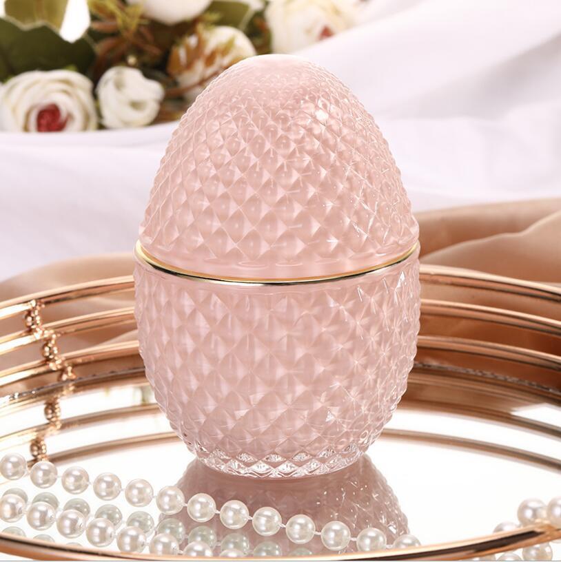 Wholesale Fancy Design Glass Candle Jar for Wedding Gift Egg Shaped Candle Holder