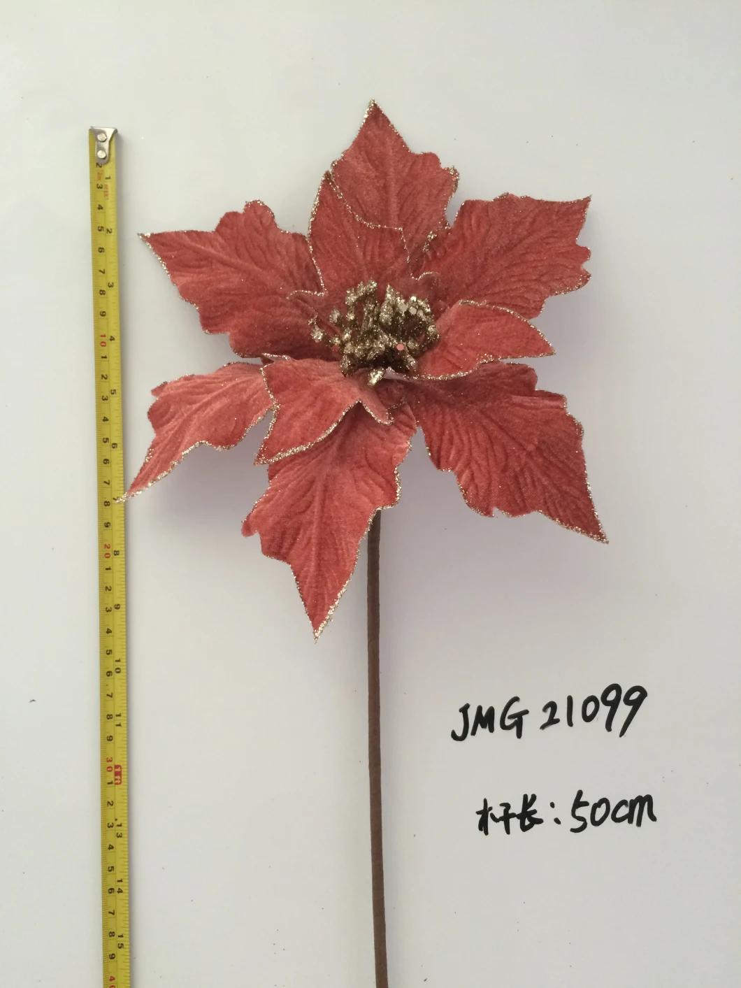 Ytcf099 Pink Color 26cm Poinsettia Flower for Tree Decoration