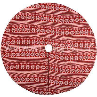 Fairisle Snowflake Christmas Tree Skirt Decoration, 122 Cm - Large, Red/White