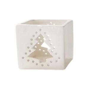 White Hollow Ceramic Candle Holder