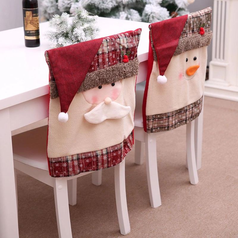 Chair Cover Christmas Decoration for Home Table Dinner Chair Back Decor New Year Party Supplies Xmas