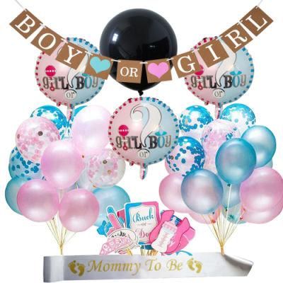 Gender Reveal Pink Blue Boy or Girl Latex Balloons Party Decoration Baby Shower Birthday Party Decorations Set