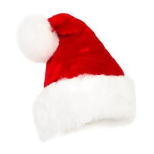 Christmas Party Santa Hat Plush Velvet Christmas Hat for Adults Kids