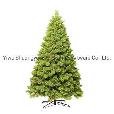 Green PVC &amp; PE Mixed Christmas Tree with Ornaments Flocked 9&prime; Christmas Tree Decorations