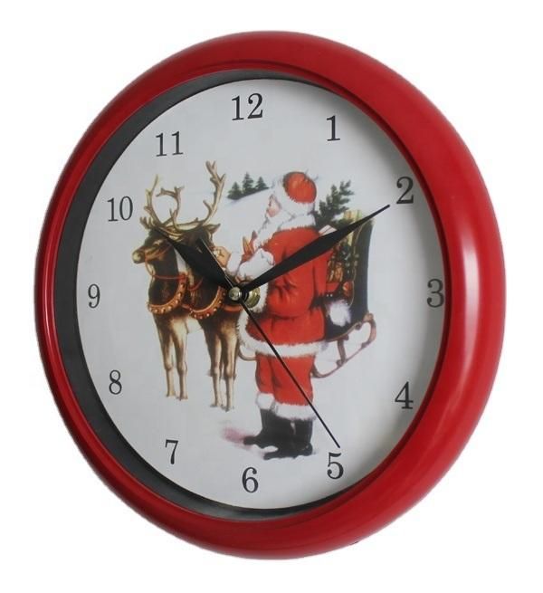 Green Red Christmas Decorative Wall Clocks