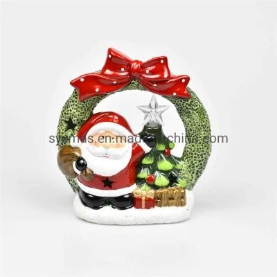 New Design Wreath Design Ceramic Christmas Home Decoration Santa