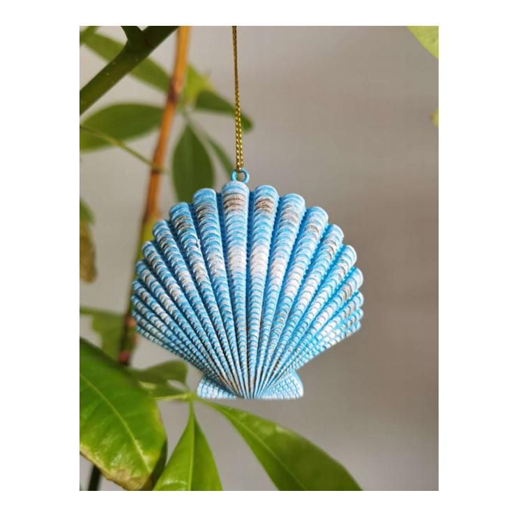 Custom Resin Christmas Tree Decoration Beach Shell Polyresin Christmas Ornament