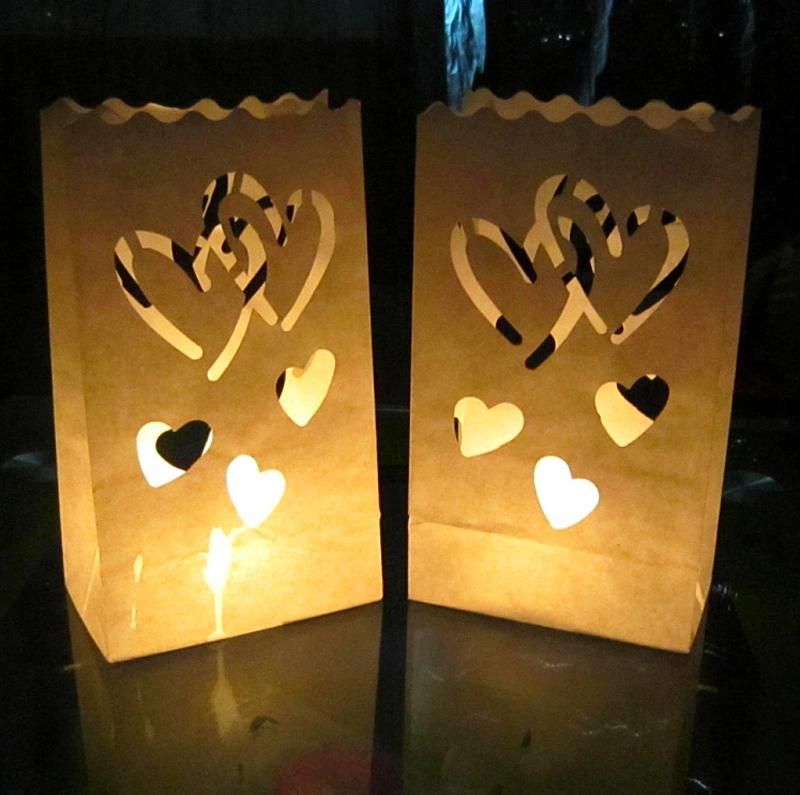 Fire-Retardant White Luminary Lantern Paper Candle Bags