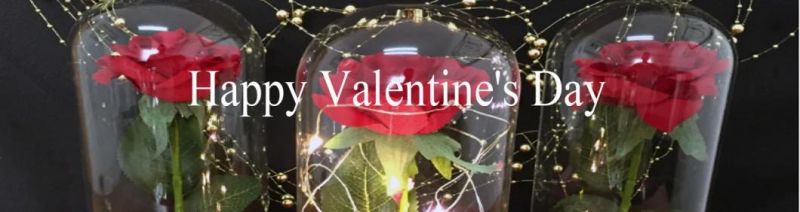 Red Silk Rose and LED Light That Lasts Forever
