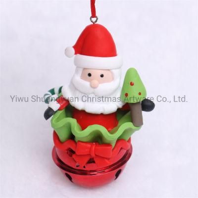 Christmas Polymer Clay with Santa Claus for Holiday Wedding Party Decoration Supplies Hook Ornament Craft Gifts