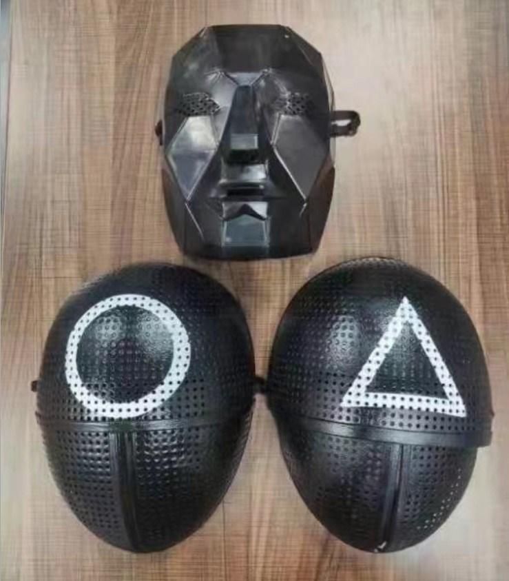 Squid Game Mask Round Triangle Squid Cosplay Plastic Face Masks