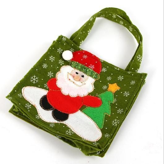 2021 Wholesale Christmas Non-Woven Bag Small Candy Gift Bags Printed Old Man Snowman Portable Christmas Decorations