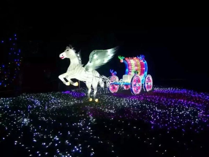 Wedding Background 3D Horse Carriage Wedding Decoration LED Motif Lights