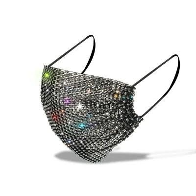 Multi Colors Diamond Glitter Rhinestone Masquerade Party Mask Promotion Gifts